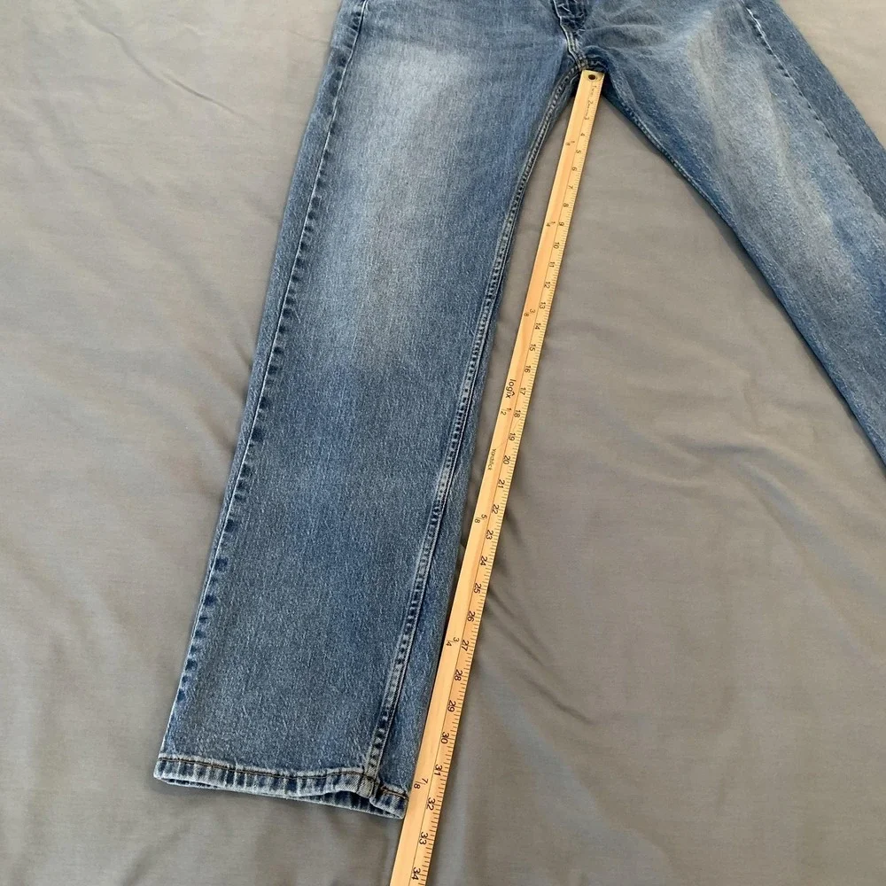 Levis 505 Jeans Mens 36x34 Blue Medium Wash Regular Fit Straight Denim Nice Fade